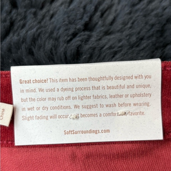Soft Surroundings Burgundy Corduroy High Rise Skinny Pants size 12P petite - Picture 12 of 14